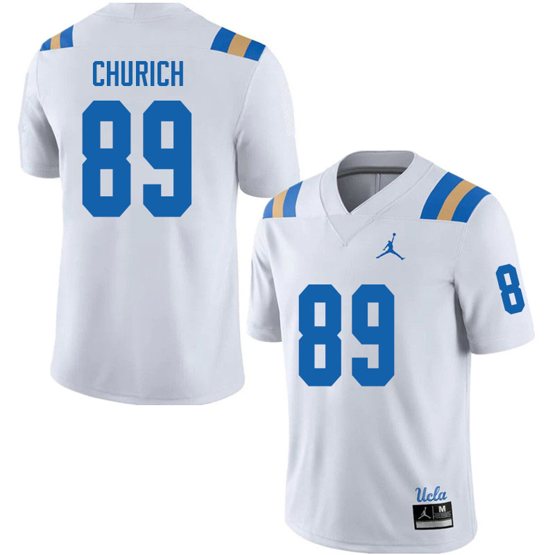 Jordan Brand Men #89 Michael Churich UCLA Bruins College Football Jerseys Sale-White